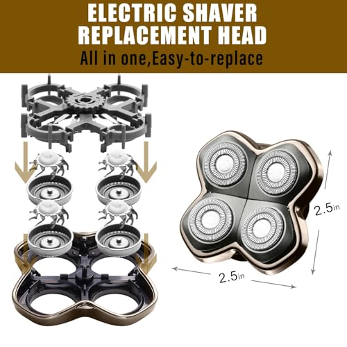 COSYONALL Shaver PRO 4 Head Replacement Blades 4 Pack for Skull Shaver