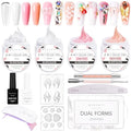 Makartt 3d Gel Nail Art Kit: All in One 3D Sculpting Builder DIY Kit Non-Stick-Hand Solid Gels UV LED Soak Off Gel Polish Painted Carving Molding Hard Gels Rhinestones Chrome Nail Art Salon Home