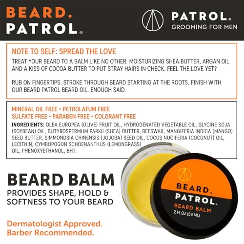Bump Patrol Beard Balm with Argan Oil - 2 oz | Tames, Softens & Shapes Beard