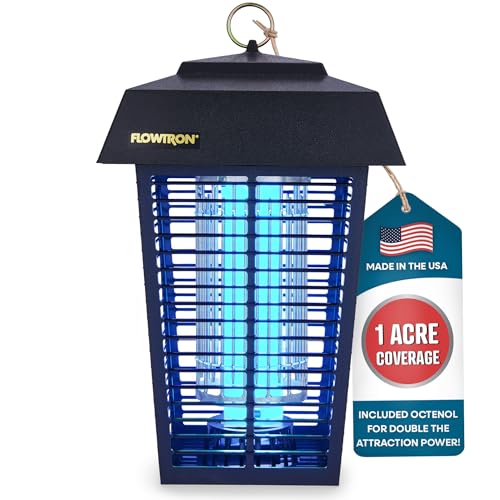 Flowtron Electric Bug Zapper - Midnight Black, 1 Acre Coverage, UV & Octenol, 5600V