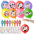 72 PCS Cow Party Favors ? 48 Pre-Cut Temporary Tattoos & 24 Cow Punch Balloons Themed Birthday Party Decorations Supplies Favors Gifts, Goodie Bag Fillers, Classroom Rewards