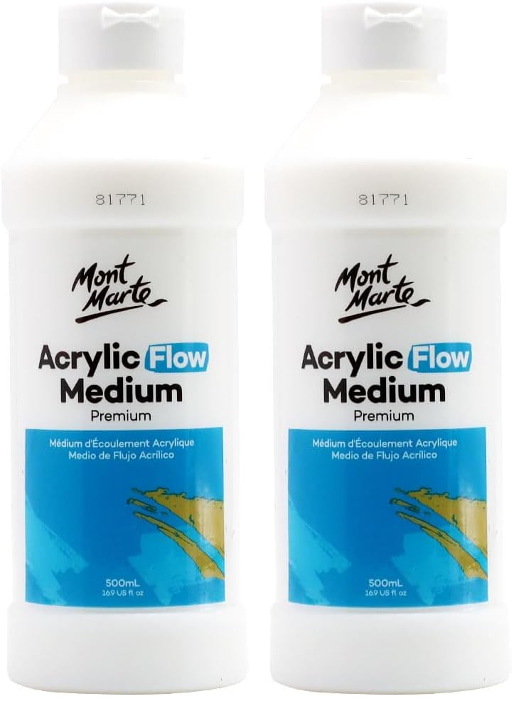 Mont Marte Premium Acrylic Flow Medium 16.9oz Pack of 2 - Fluid Art Additive