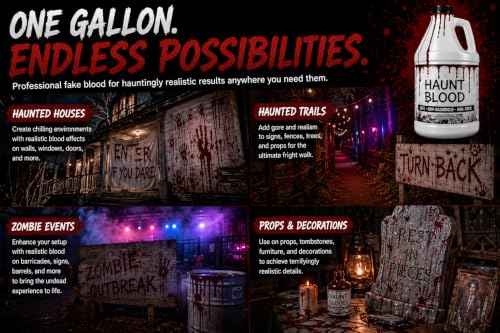 Gallon Fake Blood for SFX Makeup - Hollywood-Grade, Washable Special Effects Liquid