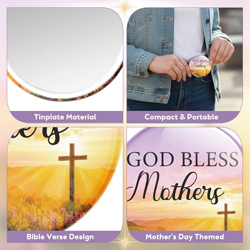 Christian Inspirational Compact Mirror Set - Religious Gifts for Mother & Women, Bulk 50 Sets