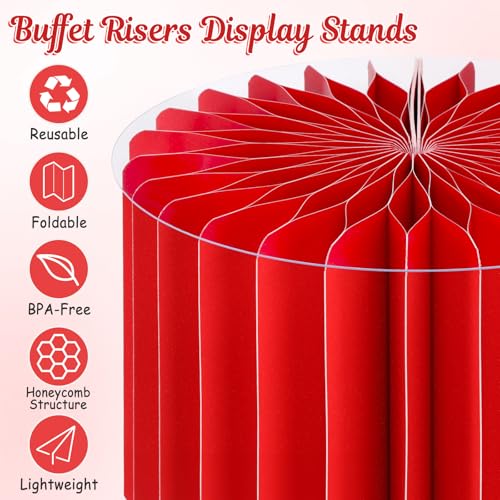 6-Pack Foldable Cake Display Risers for Catering & Dessert Tables