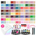 VANREESA 74-Piece Classic Gel Nail Polish Kit with UV Light & Manicure Tools