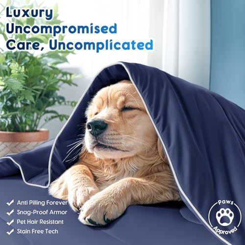 Cooling Blanket for Hot Sleepers & Night Sweats - Abyss Blue King (106x90) - Breathable, All-Season Comforter