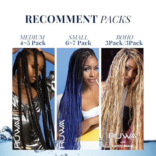 Sensationnel Ruwa Pre-Stretched Braiding Hair 48 Inch - 5 Pack, Medium Brown