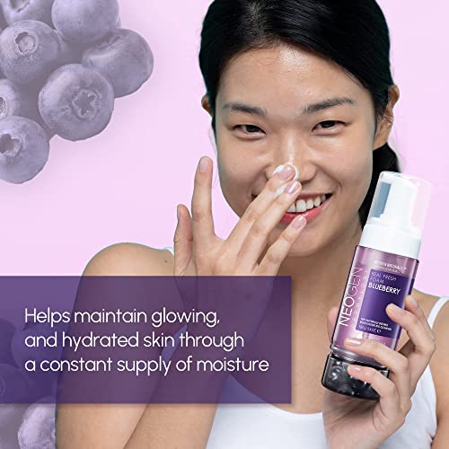 DERMALOGY by NEOGENLAB Blueberry Real Fresh Foam Cleanser 5.6 Fl Oz - Gentle Hydrating Facial Wash