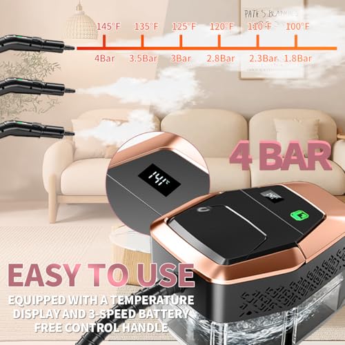 High-Pressure Handheld Steam Cleaner with 3 Adjustable Settings & Large 1.8L Tank