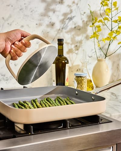 Cream Caraway Stainless Steel Grill Press with Handle – Even Pressing & Seared Results