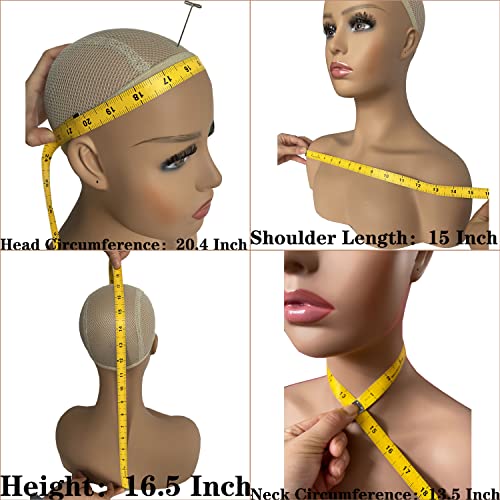Voloria Realistic Female Mannequin Head for Wig Display, Jewelry & Accessories