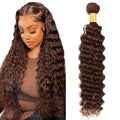 Dark Brown Human Hair Extension Bundle 12A Brazilian Virgin Deep Wave 32 Inch