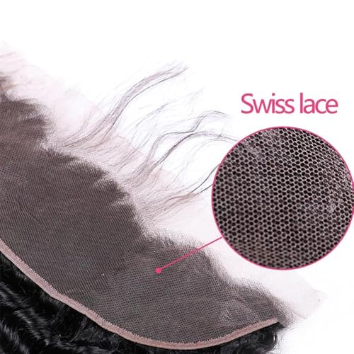 14 Inch Deep Wave HD Lace Frontal Human Hair 13x4 Natural Color Free Part