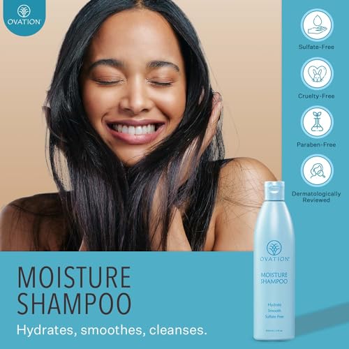Ovation Moisture Shampoo 12 oz. Hydrating Hair Cleanser for All Hair Types