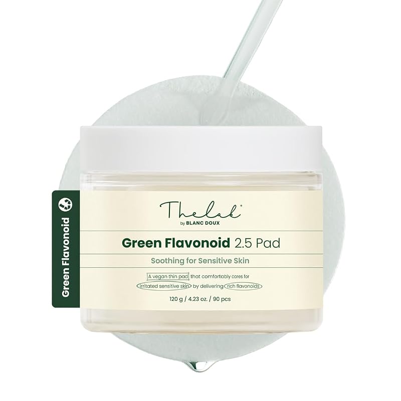Green Flavonoid Toner Pads for Sensitive Skin 90 Count – Soothing, Ultra-Thin, High-Adhesion