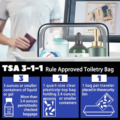 16 Pack Waterproof TSA Approved Cosmetic Toiletry Bags - Black Large