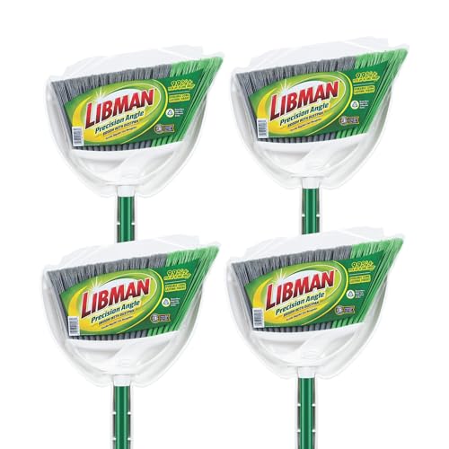 Commercial Angle Broom with Dustpan - 11-Inch Wide, Steel Handle, Pack of 4