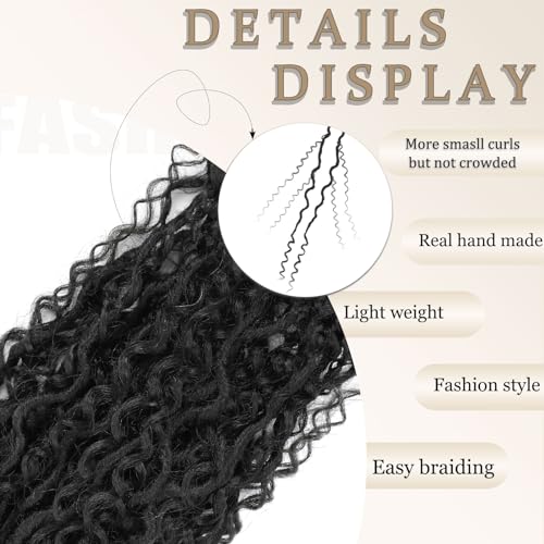 Molleas Goddess Locs Crochet Hair 10 Inch - Pre-Looped Faux Locs for Black Women, 1B Color, 3 Packs