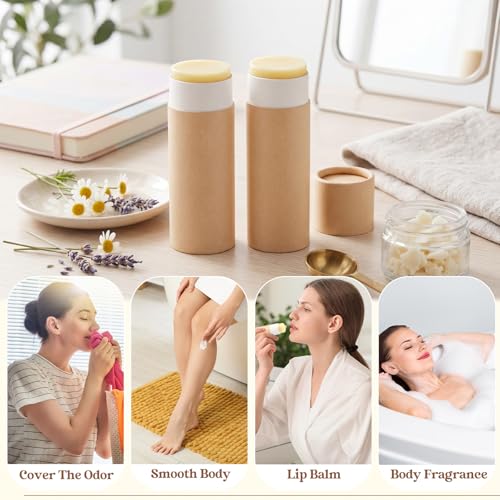 20 Pcs Empty Deodorant Tubes Push-Up Dispenser 1 oz Brown Eco-Friendly