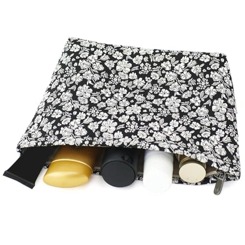Floral Jacquard Makeup Bag - Large Capacity Cosmetic Pouch for Travel, Toiletry Organizer with Zipper, Perfect for Daily Use & Gifts, Stylish Make Up Organizer, Purses for Women Clearance