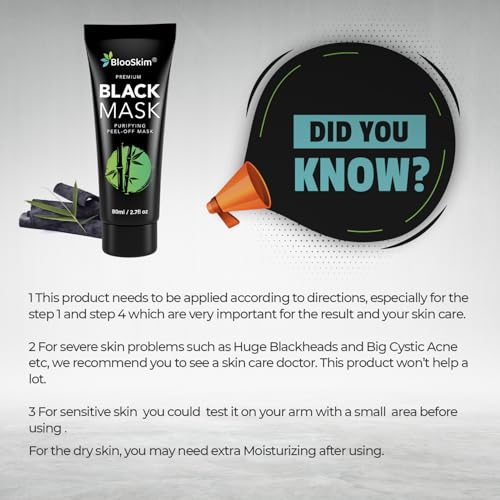 Blackhead Remover Mask for Face: Black Peel Off Face Mask ? Charcoal Peel Off Face Mask for Oily & Combination Skin ? Refreshing Botanical Formula, 2.8 fl oz
