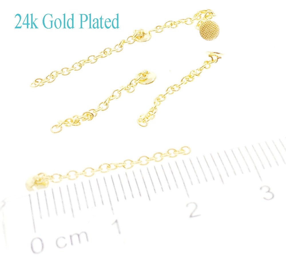 4 Pcs New Golden Traction Chain Dental Lingual Button Chains Orthodontics Materials Swivel Chain Dental Impacted Cuspid Eruption Appliance