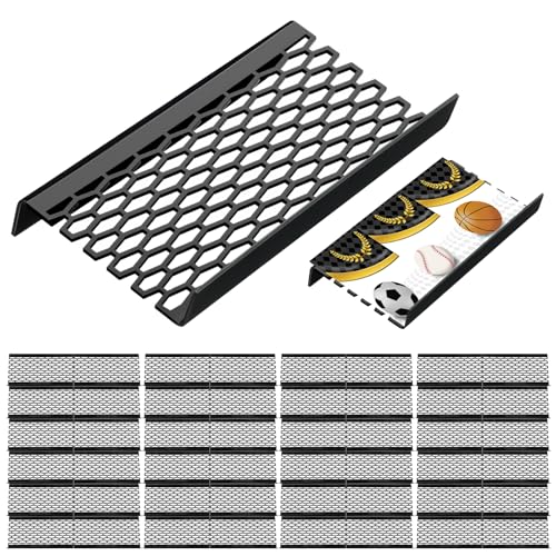 48 Pcs Geometric Trading Card Risers for Display Case - Black Acrylic