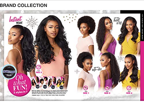 Sensationnel Instant Weave Half Wig 1B OffBlack Synthetic Updo Hair Extension