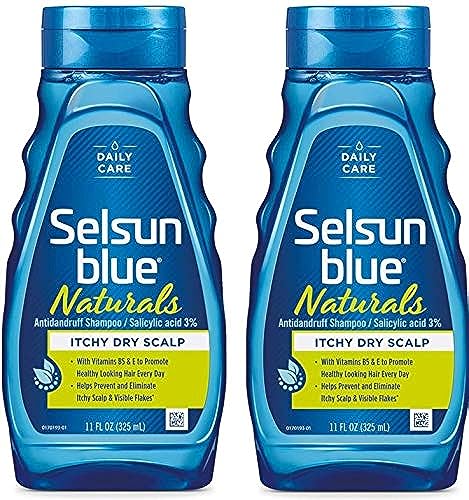 Selsun Naturals Medicated Dandruff Shampoo for Itchy Dry Scalp - Pack of 2