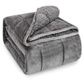 Wemore 20 lbs Grey Sherpa Fleece Weighted Blanket Queen 60x80 inches