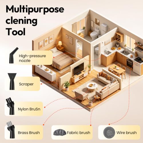 Handheld Steam Cleaner with 6 Adjustable Settings for Home & Car Cleaning