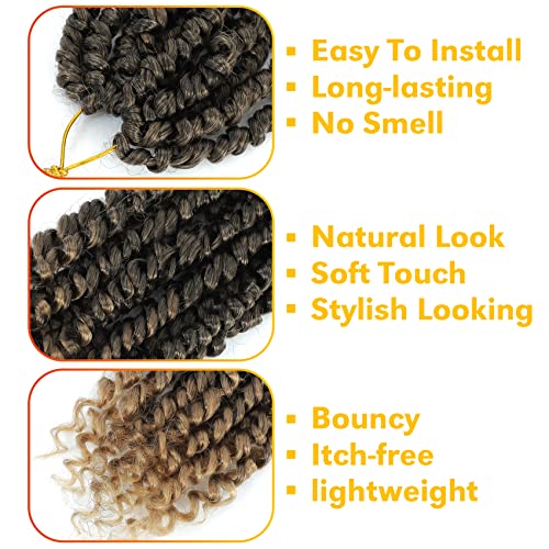 Forevery Passion Twist Hair 10 Inch Crochet Pre-Twisted 9 Packs T27 - 12 Strands/Pack