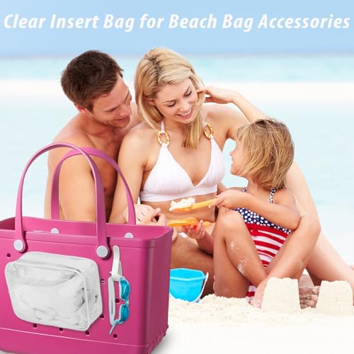 White 4-Pack Clear Beach Travel Bag Inserts Organizer Pouches - Waterproof & Sandproof
