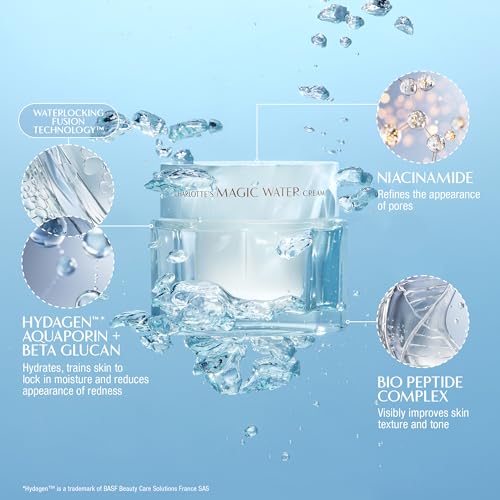 Charlotte Tilbury Magic Water Face Cream 1.08 Fl Oz Dewy Gel Moisturizer for Sensitive Skin