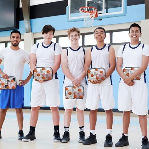 Basketball Clear Makeup Bags Set of 24 Waterproof Cosmetic Pouches with Zipper