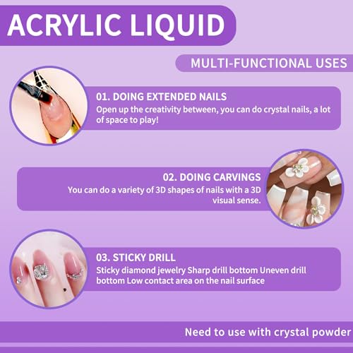Acrylic Nail Liquid Monomer 500ml for Nail Extensions & Art