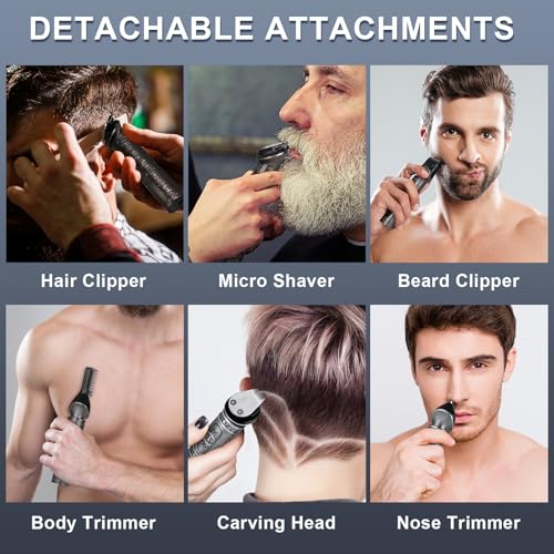 6-in-1 Men's Grooming Kit with Hair Trimmer, Beard & Nose Clipper