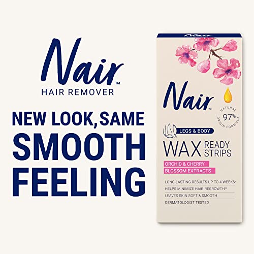 Nair Hair Remover Wax Ready Strips 3-Pack - 120 Count for Legs & Body, No Mess Hair Removal Kit