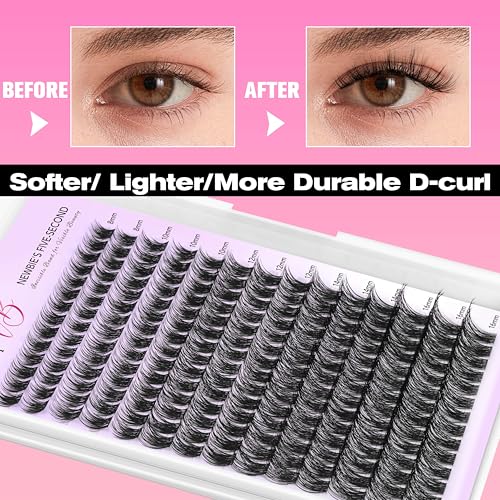 False Eyelash Clusters - Dreamy 8-16mm Volume Lashes for Beginners, Handmade, Long-Lasting