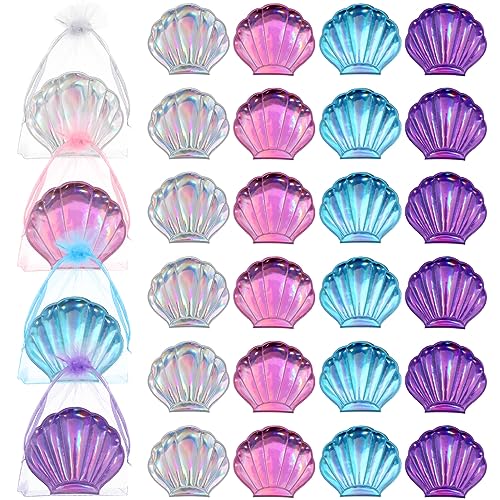 Set of 24 Seashell Compact Mirrors with Magnification for Party Favors