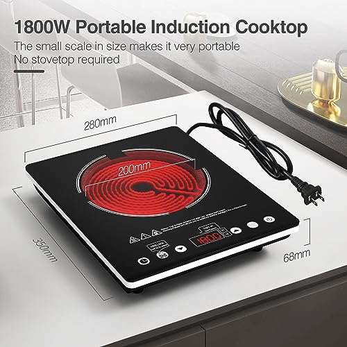 Electric Portable Cooktop Single Burner 1800W Touch Control Child Lock DT1-3