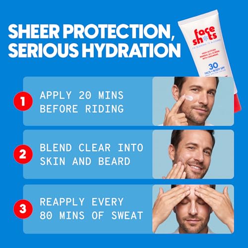 Face Shots Mineral Sunscreen SPF 30 - 3.4 Fl Oz Non-Greasy UVA & UVB Protection