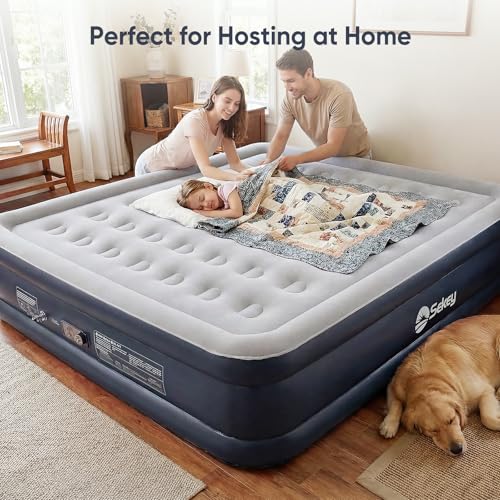 Sekey King Size 20" Raised Air Mattress with Built-In Pump - Grey/King