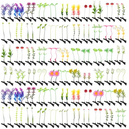 300 Pcs Rave Bean Sprout Hair Clips - Plant Style, Colorful & Playful