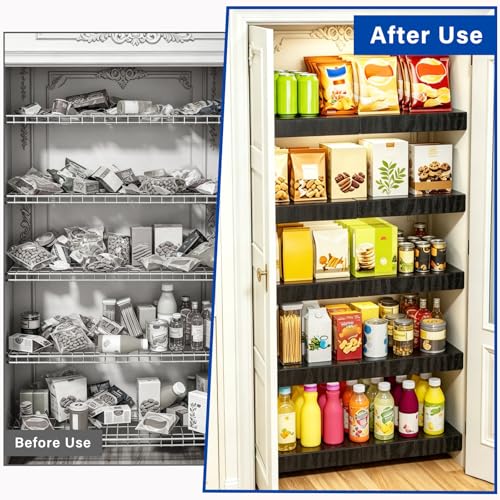 CasaDolce 12-Inch Depth Wire Shelf Covers - Black 12 pcs, Custom Fit for Pantry & Closet Shelving
