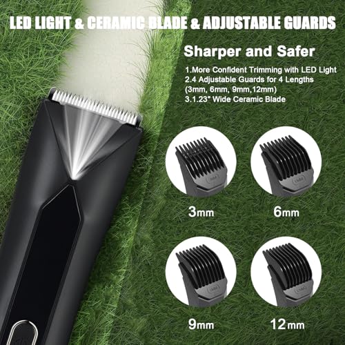 Men's Waterproof 4-in-1 Body & Ball Hair Trimmer with Ceramic Blades