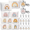 Sieral 60 Pcs Employee Appreciation Bulk Gifts for Women Rainbow Makeup Bags Inspirational Keychains Canvas Cosmetic Bags Thank You Gifts for Secretary Nurse Teacher Volunteers Social Workers