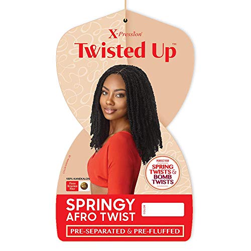 Black Outre Synthetic Braid 16-Inch Afro Twist Hair 3-Pack - Twisted Up Style