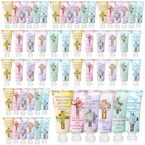 72 Pcs Christian Hand Cream Gift Set for Women - Religious Bible Verse Moisturizers